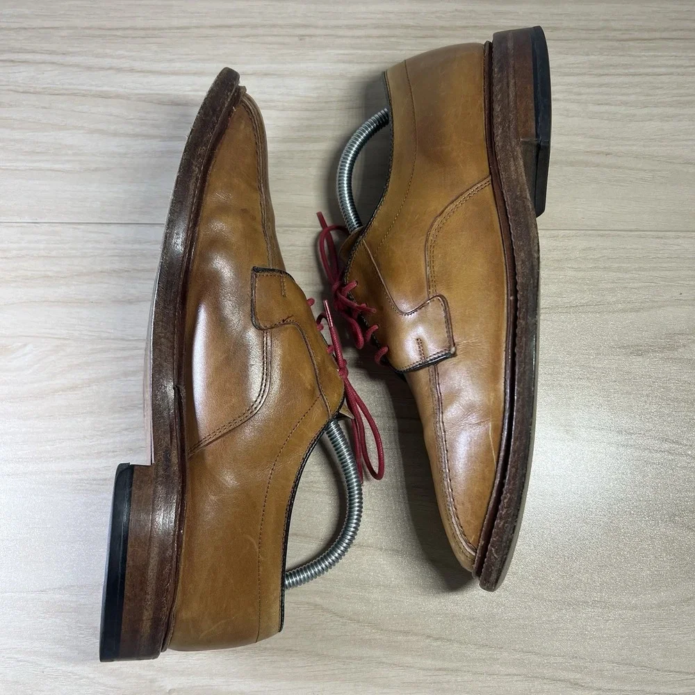 Allen Edmonds Hillcrest Oxford Shoes‎ Men's 8.5 D Brown Leather Comfort Red Lace